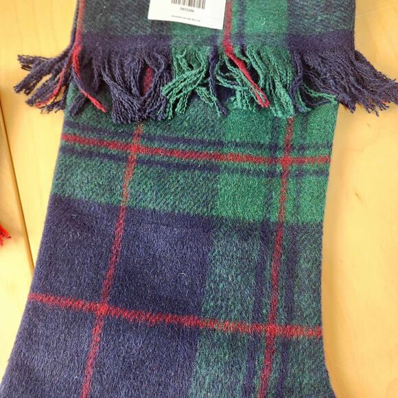 Hobby Lobby His & Hers Tartan Plaid Christmas Stockings Woven Green Blue Red NEW - Picture 3 of 4